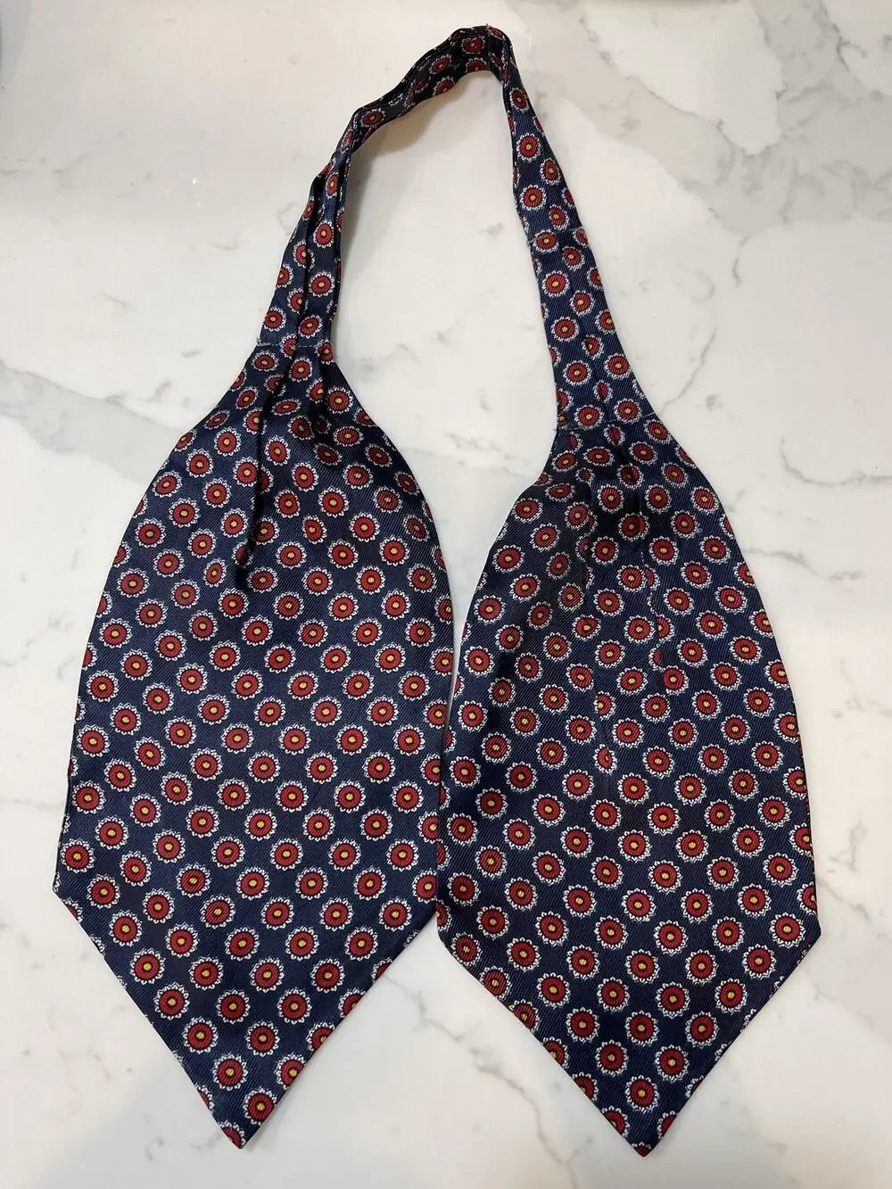 Mens Blue Ascot Cravat One Size Self-Tie Formal Adjustable Classic